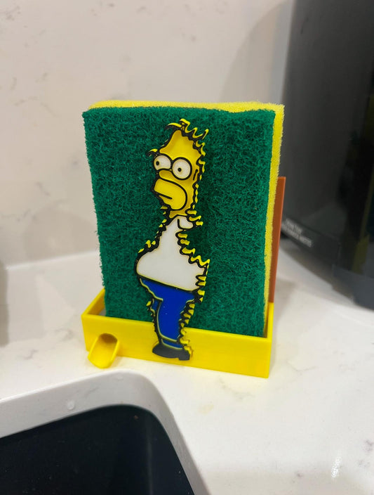 Ho-mer Simp-son Sponge Holder - The Simpsons Bush Meme - Funny Kitchen Decor - - 3D Printed Gift for Christmas & Fans