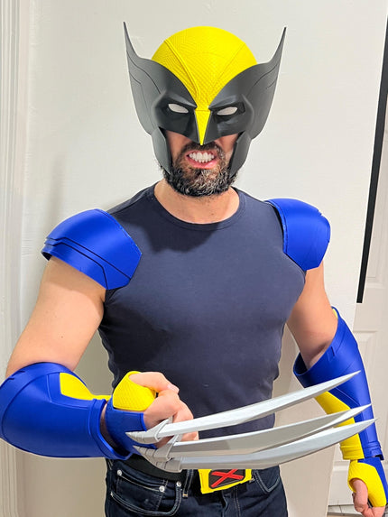 Wolver Variant Cosplay Set -Custom Mask, Claws, Arm Guards, Shoulder Pads , X-men Belt and Full Costume Accessories