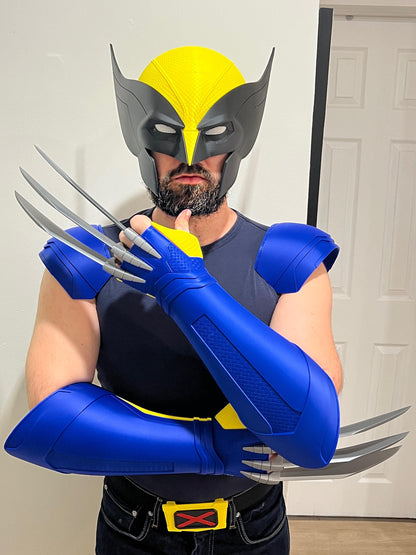 Wolver Variant Cosplay Set -Custom Mask, Claws, Arm Guards, Shoulder Pads , X-men Belt and Full Costume Accessories