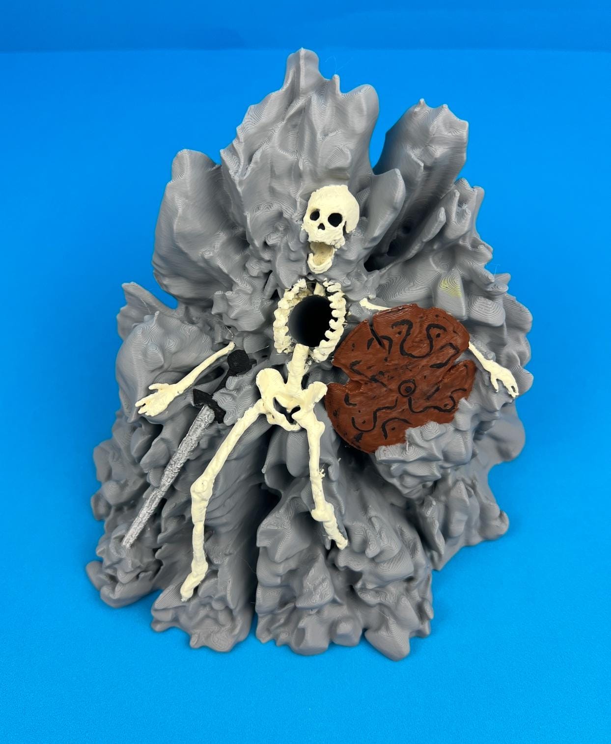 Fallen Warrior Skeleton Pen Holder – Unique Desk Organizer and Gift