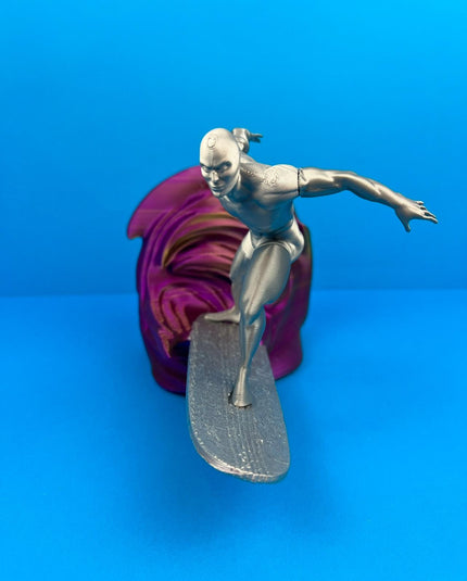 Silver Surfer Figure with Cosmic Wave Base – Unique Collectible - 3D-Printed