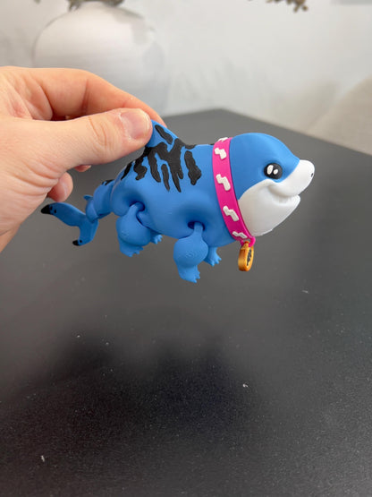 Mini Jeff the Land Shark Flexi Fidget Toy – 3D Printed Flexi Toy, Fidget Toy, Cute Desk Companion