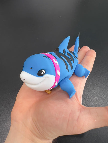 Mini Jeff the Land Shark Flexi Fidget Toy – 3D Printed Flexi Toy, Fidget Toy, Cute Desk Companion