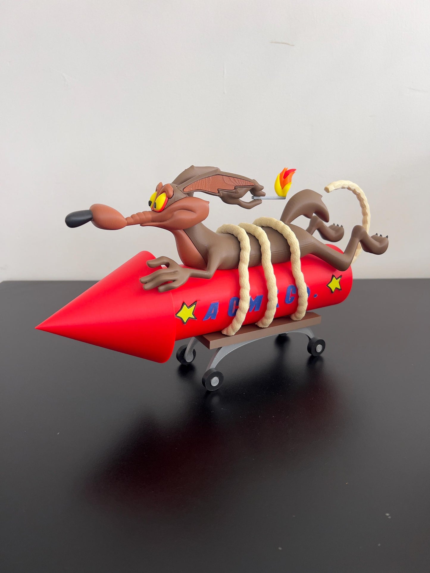 W-le E. Coyote 3D Printed Figure – AC- ME Rocket Ride - Collectible Statue