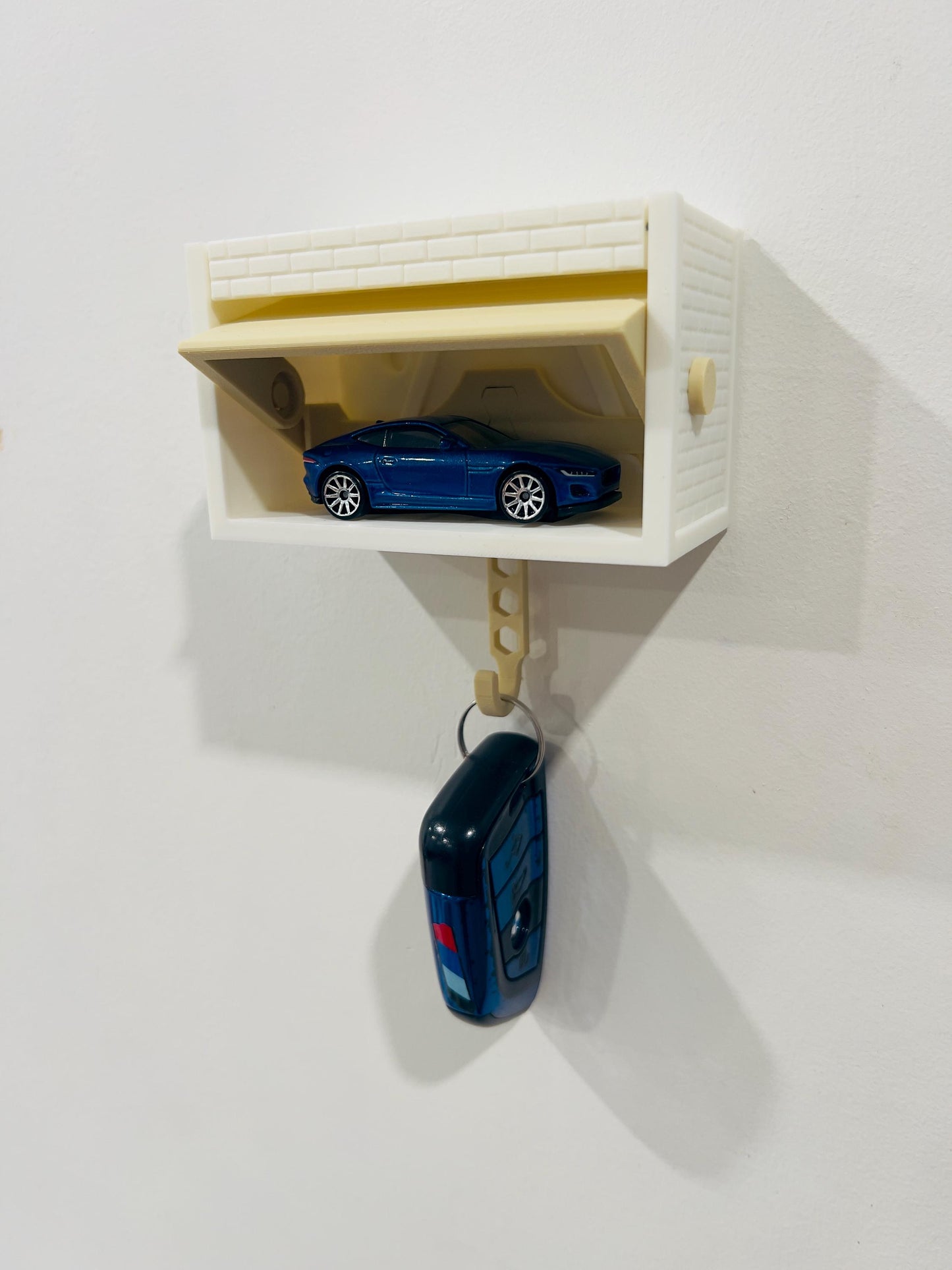 3D-Printed Wall-Mounted Mini Garage Key Holder – Fun & Functional Storage for Collectors  (Garage Only)