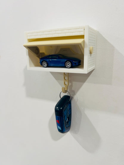 3D-Printed Wall-Mounted Mini Garage Key Holder – Fun & Functional Storage for Collectors  (Garage Only)