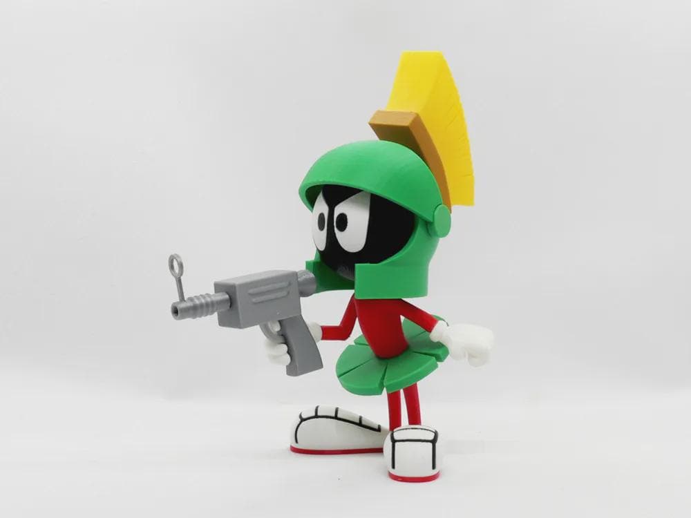 Mar-vin the Mar-tian Cartoon Figure –  Green Helmet Space Collector Toy – 3D Printed Display Model