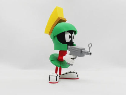 Mar-vin the Mar-tian Cartoon Figure –  Green Helmet Space Collector Toy – 3D Printed Display Model