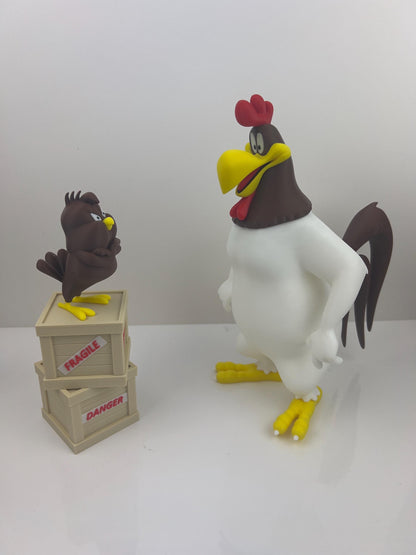 Hen- ery Haw-k & Fog- horn Leg- horn Vinyl Figure Set – Cartoon Collectible Toy Decor