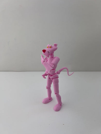 Pnk Pnther Action Figure – Fully Articulated Collectible Toy | Poseable Retro Cartoon Character
