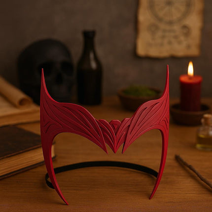 Scar-let Witch Inspired Crown | Red Cosplay Headpiece for Scrlet Witch Fans