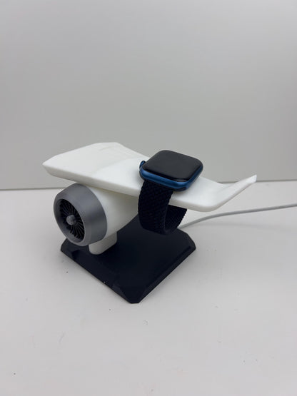 Apple Watch Stand Charger Dock | Airplane Jet Engine Wing Design | Aviation Gift for Pilots, Travelers & Apple Watch Users