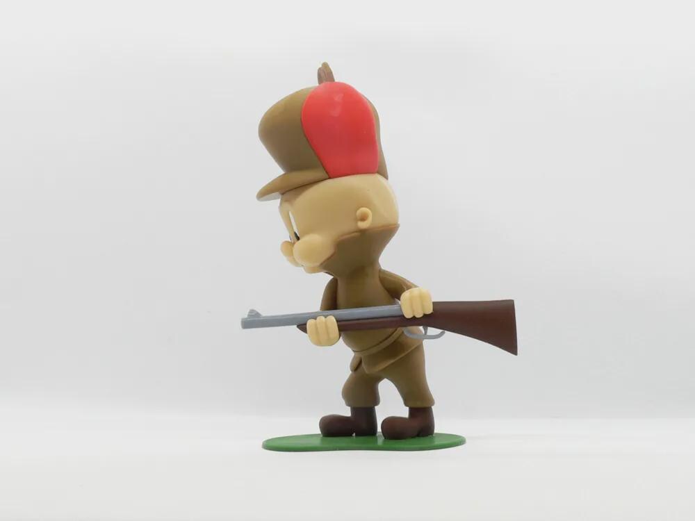 Cartoon Bu-gs Bunny & Hunter Figurine Set – 3D Printed Color Model - NO TARIFF