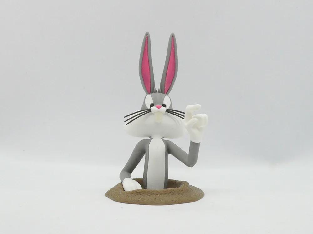 Cartoon Bu-gs Bunny & Hunter Figurine Set – 3D Printed Color Model - NO TARIFF