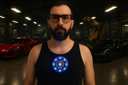 Iron Arc Reactor – Bright LED Chest Light, Magnetic 2-Piece Design, External Battery, Cosplay & Gift