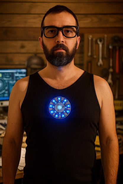 Iron Arc Reactor – Bright LED Chest Light, Magnetic 2-Piece Design, External Battery, Cosplay & Gift