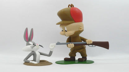 Cartoon Bu-gs Bunny & Hunter Figurine Set – 3D Printed Color Model - NO TARIFF