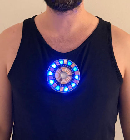 Iron Arc Reactor – Bright LED Chest Light, Magnetic 2-Piece Design, External Battery, Cosplay & Gift