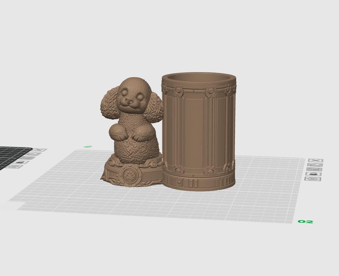 Poodle Pen Holder STL – 3D Print Dog Desk Organizer