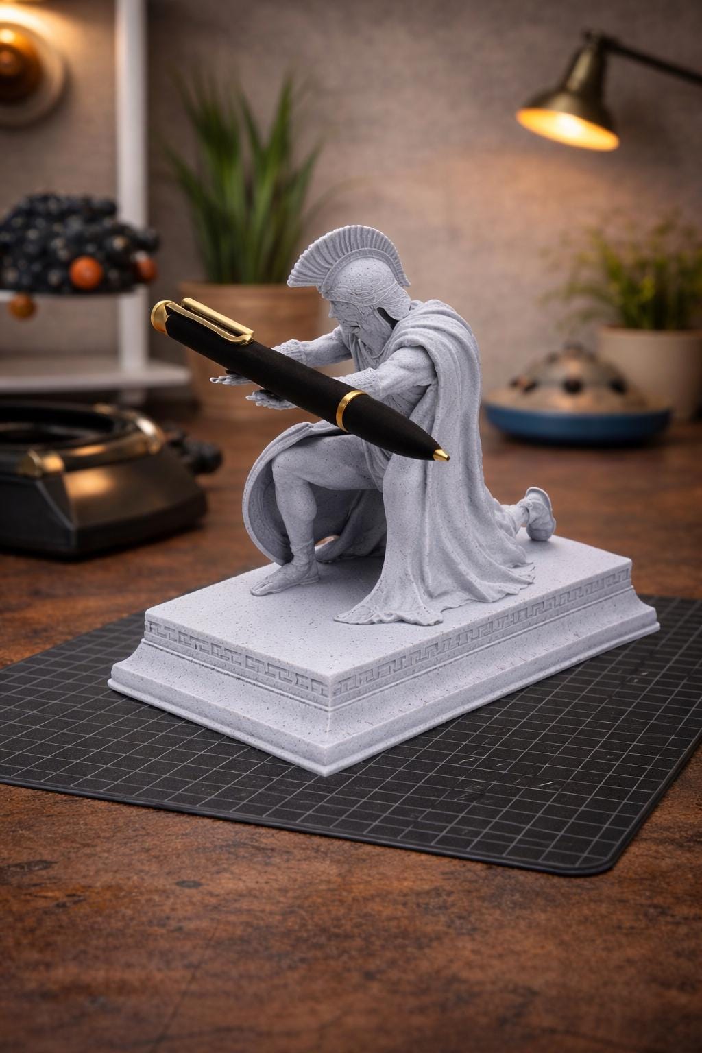 Spartan Pen Holder STL File – Unique Desk Organizer, 3D Printable Office Decor