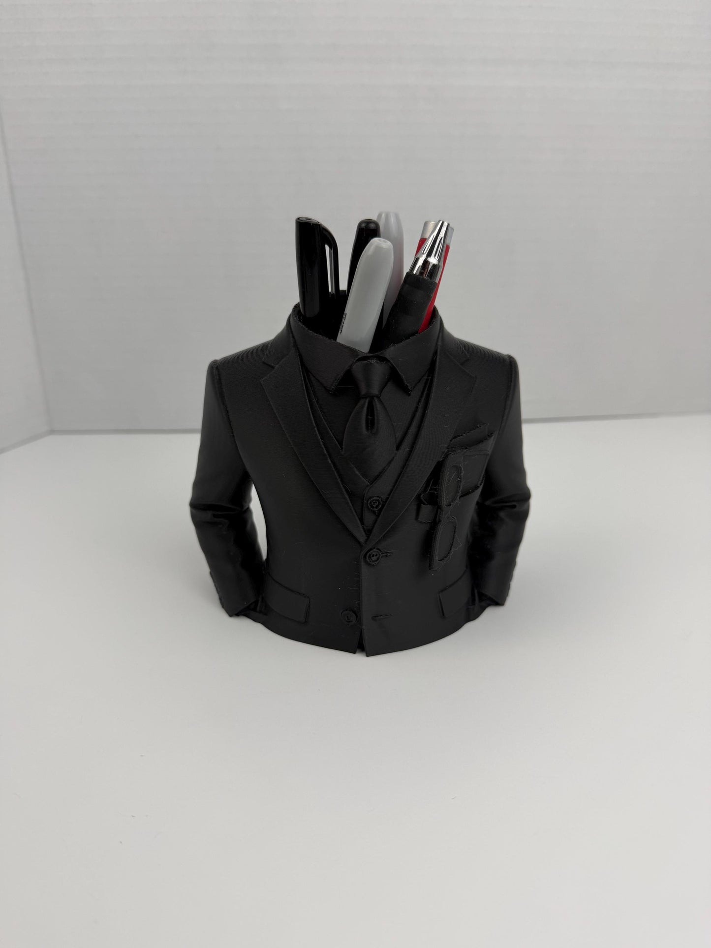 Suit Pen Holder – Elegant Desk Organizer, Funny Office Decor, Business Style Pencil Holder, Gift for Coworker, Boss Gift