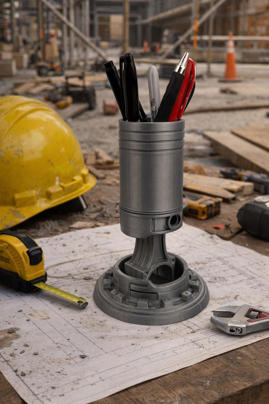 Engine Piston Pen Holder – Mechanical Desk Organizer, Automotive Pencil Holder, Office Decor, Unique Desk Accessory, Gift for Mechanic