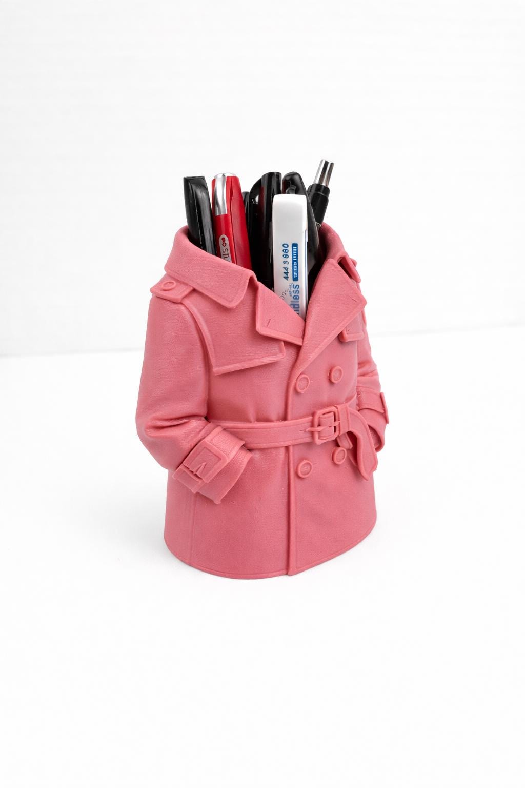 Trench Coat Pen Holder – Unique Desk Organizer, Funny Office Decor, Detective Style Pencil Holder, Gift for Coworker, Desk Accessory