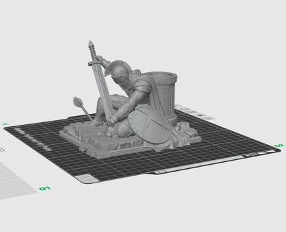 Spartan Warrior Pen Holder STL – Ancient Greek Soldier Desk Organizer 3D Print File, Gladiator Pencil Cup Statue, Warrior Sculpture Decor