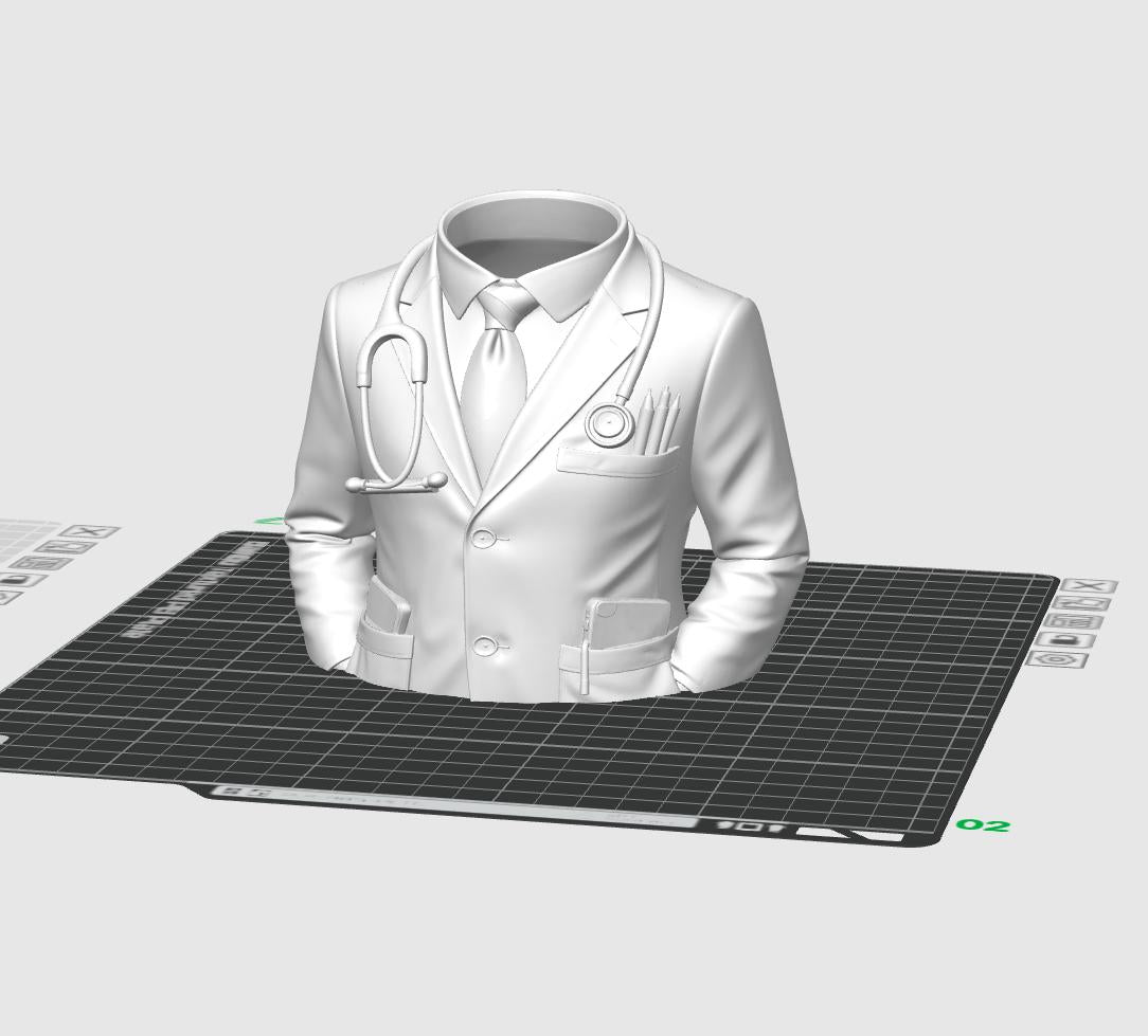 Doctor Coat Pen Holder STL – Medical Desk Organizer 3D Print File (Digital Download)