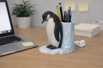 Penguin Pen Holder STL File – 3D Print Desk Organizer (Instant Download)