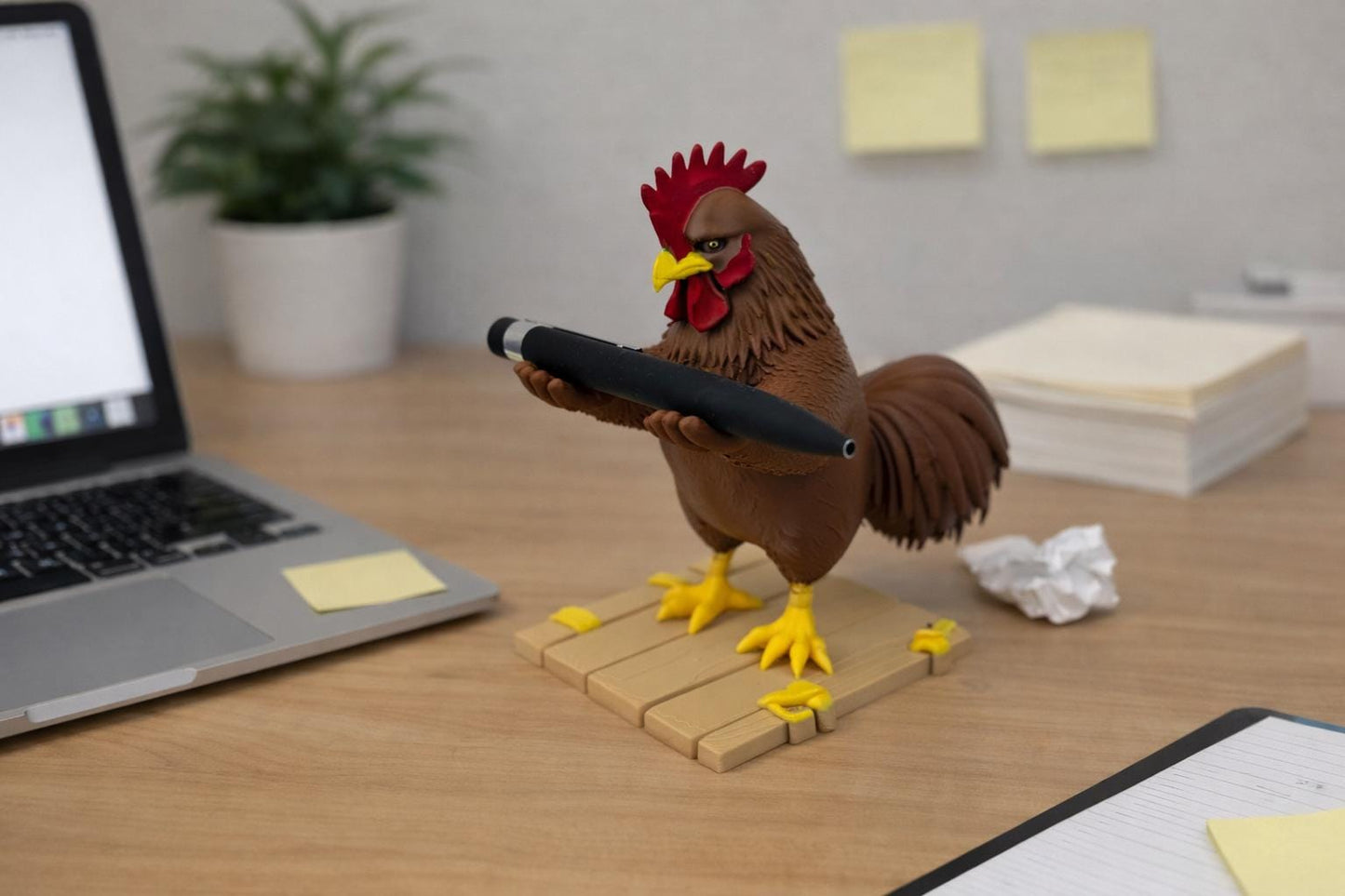 Lo Siento Wilson Rooster Pen Holder – Funny Chicken Desk Decor, Viral Animal Pen Stand, Unique Office Gift, Cute Farm Desk Accessory
