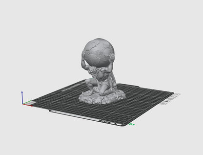 Atlas Stifthalter STL – Griechischer Titan hält die Erde 3D-Druckdatei, Mythologie Schreibtisch-Organizer, Statuen-Bleistifthalter, Sofort-Download
