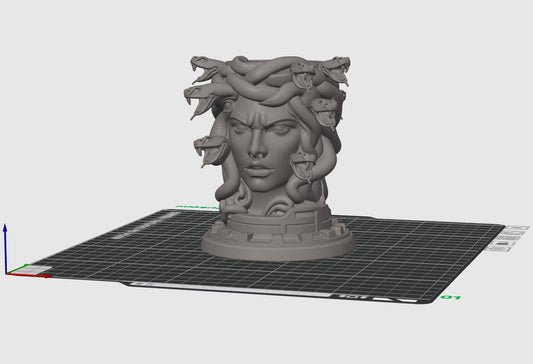 Medusa Pen Holder STL – Snake Hair Desk Organizer 3D Print File – Mythology Bust Pencil Holder Model