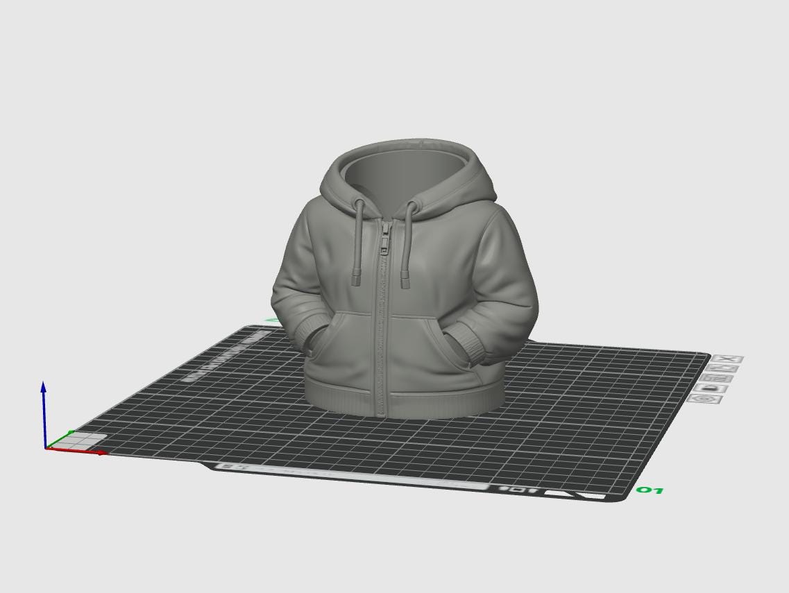 Hoodie Pen Holder STL – Realistic Jacket Desk Organizer 3D Print File – Stylish Pencil Holder Model