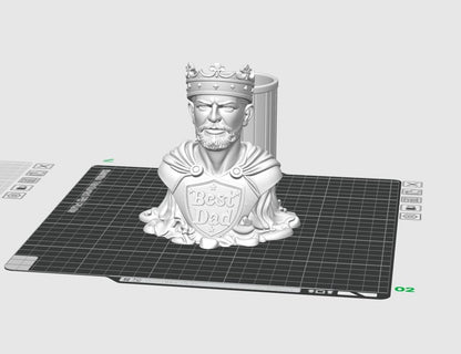 Beste Papa König Büste STL-Datei – Vatertagsgeschenk 3D-Druckmodell – Königlicher Papa Stiftehalter Skulptur – Druckbarer STL-Download