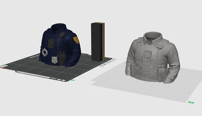 Police Uniform Pen Holder STL File – Tactical Desk Organizer 3D Print Model – Law Enforcement Office Decor – Headless Torso Pencil Holder