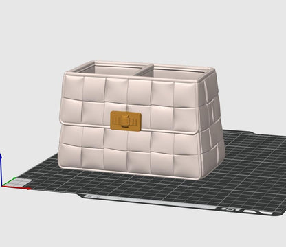 Luxus Handtaschen-Organizer STL | Mode-Taschen Stifthalter | Schreibtisch Make-up Pinselhalter | 3D-Druck Schreibtisch-Organizer | Stilvolle Bürodekoration STL
