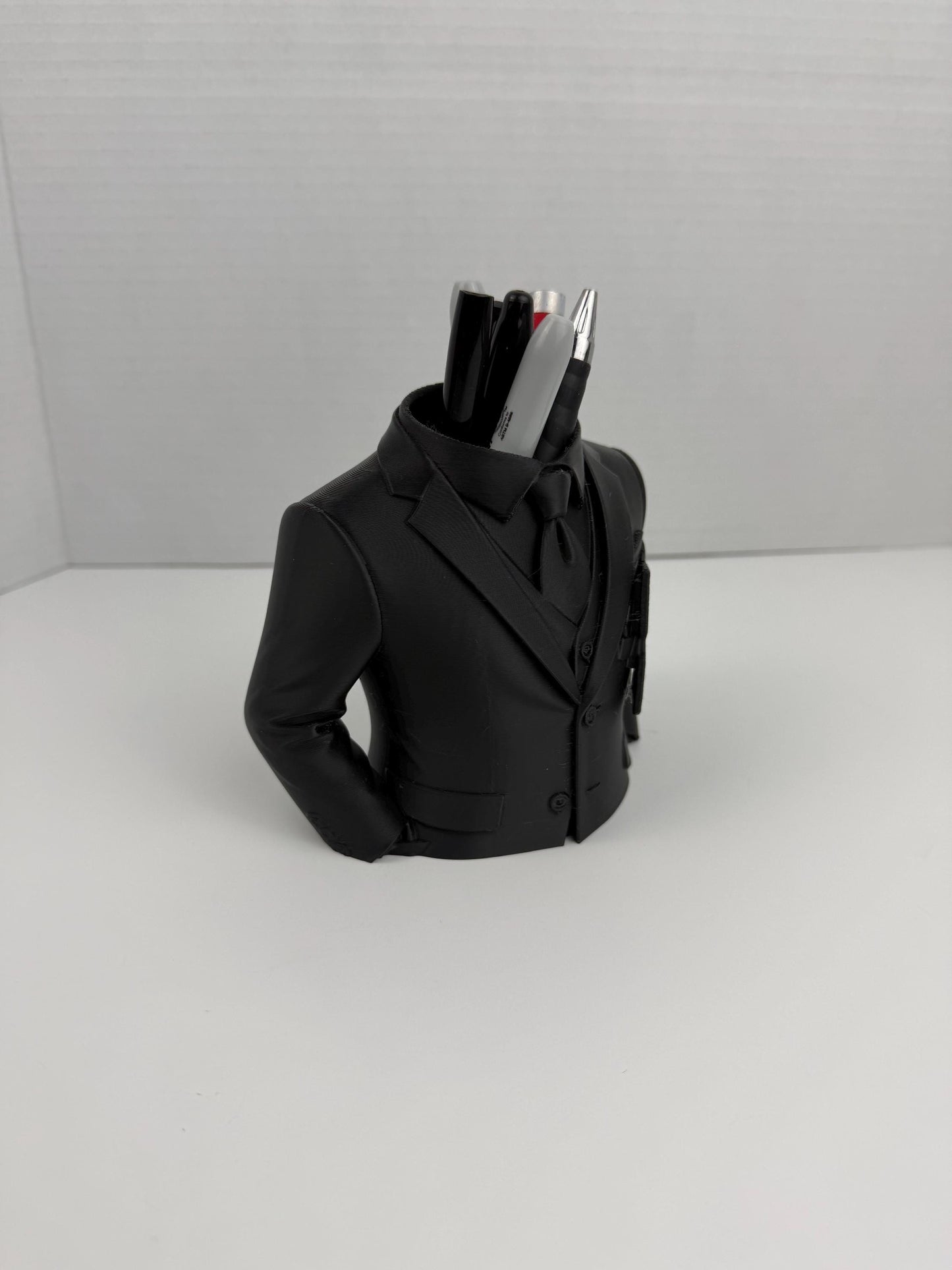 Suit Pen Holder – Elegant Desk Organizer, Funny Office Decor, Business Style Pencil Holder, Gift for Coworker, Boss Gift
