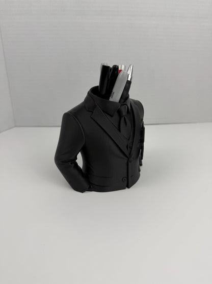 Suit Pen Holder – Elegant Desk Organizer, Funny Office Decor, Business Style Pencil Holder, Gift for Coworker, Boss Gift