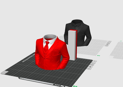 Suit Pen Holder STL – Elegant Gentleman Desk Organizer 3D Print File, Stylish Office Decor Pencil Holder Model