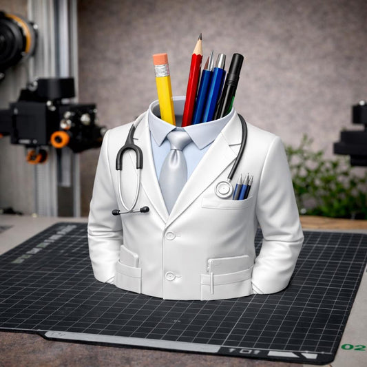 Doctor Coat Pen Holder STL – Medical Desk Organizer 3D Print File (Digital Download)