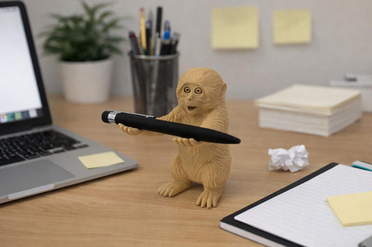 Viral Punch Monkey Pen Holder – Funny Monkey Desk Decor, Cute Office Gadget, Unique Gift for Coworkers & Home Office Setup