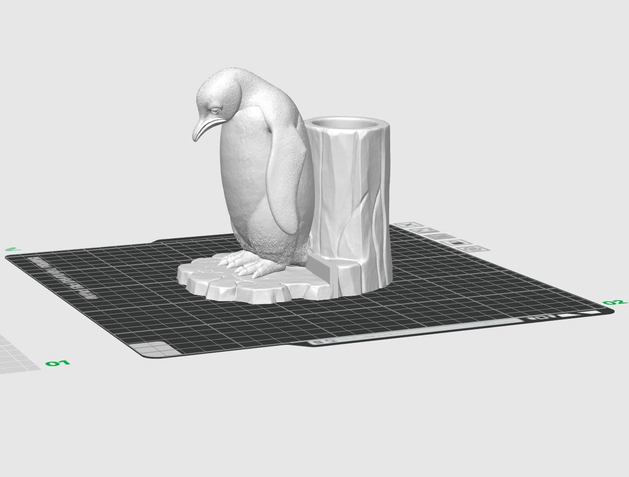 Penguin Pen Holder STL File – 3D Print Desk Organizer (Instant Download)