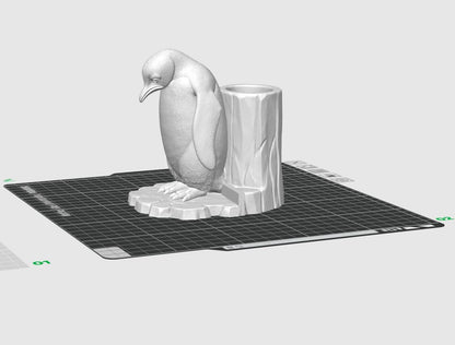 Penguin Pen Holder STL File – 3D Print Desk Organizer (Instant Download)