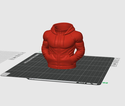 Bodybuilder Hoodie Stiftehalter STL-Datei – 3D-druckbarer Fitnessstudio-Schreibtisch-Organizer – Muskulöser Stifthalter – Bürodekoration