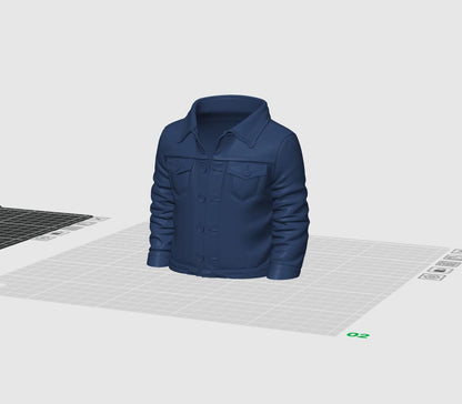 STL-Datei für Stifthalter in Jeansjacken-Optik – 3D-druckbarer Jacken-Schreibtisch-Organizer – stilvoller Büro-Stiftehalter – digitaler Download STL-Modell