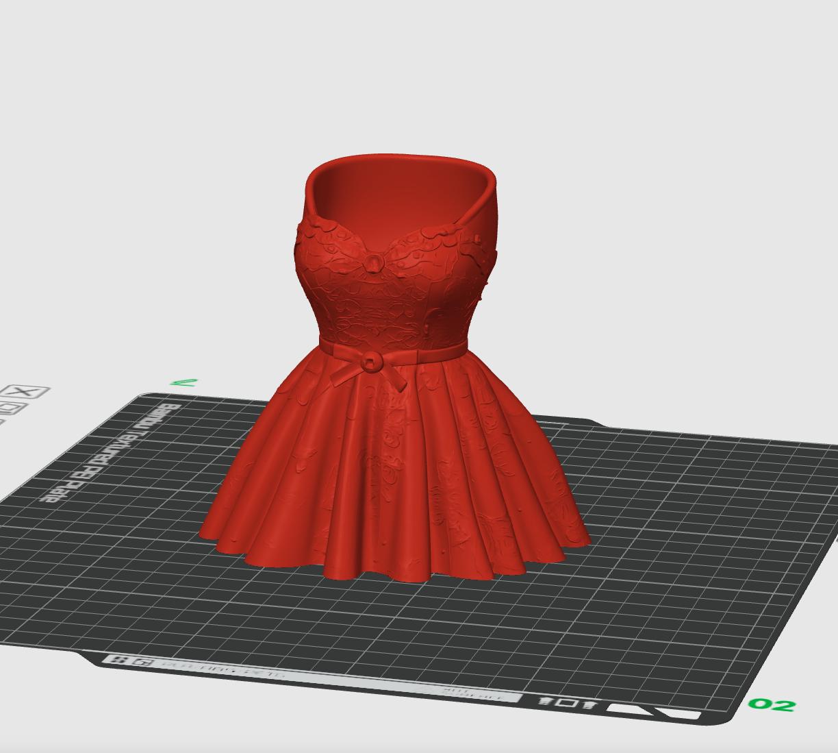 Dress Pen Holder STL File – Bridal Gown Desk Organizer – Fashion Inspired Pencil Holder for 3D Printing – Gift for Her