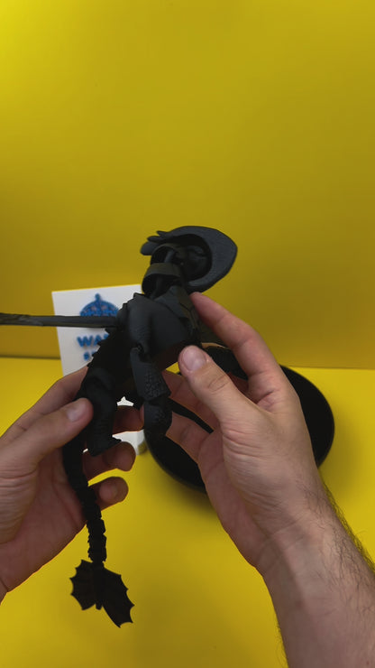 Handcrafted 3D Printed Toothless Dragon Toy – Perfect Gift for Kids and Collectors