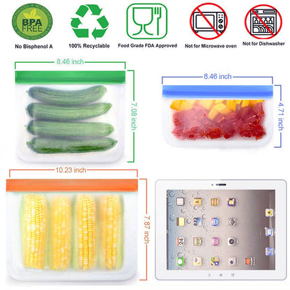 14 Pcs set Of Silicone Kitchen Food Bag - WaeW