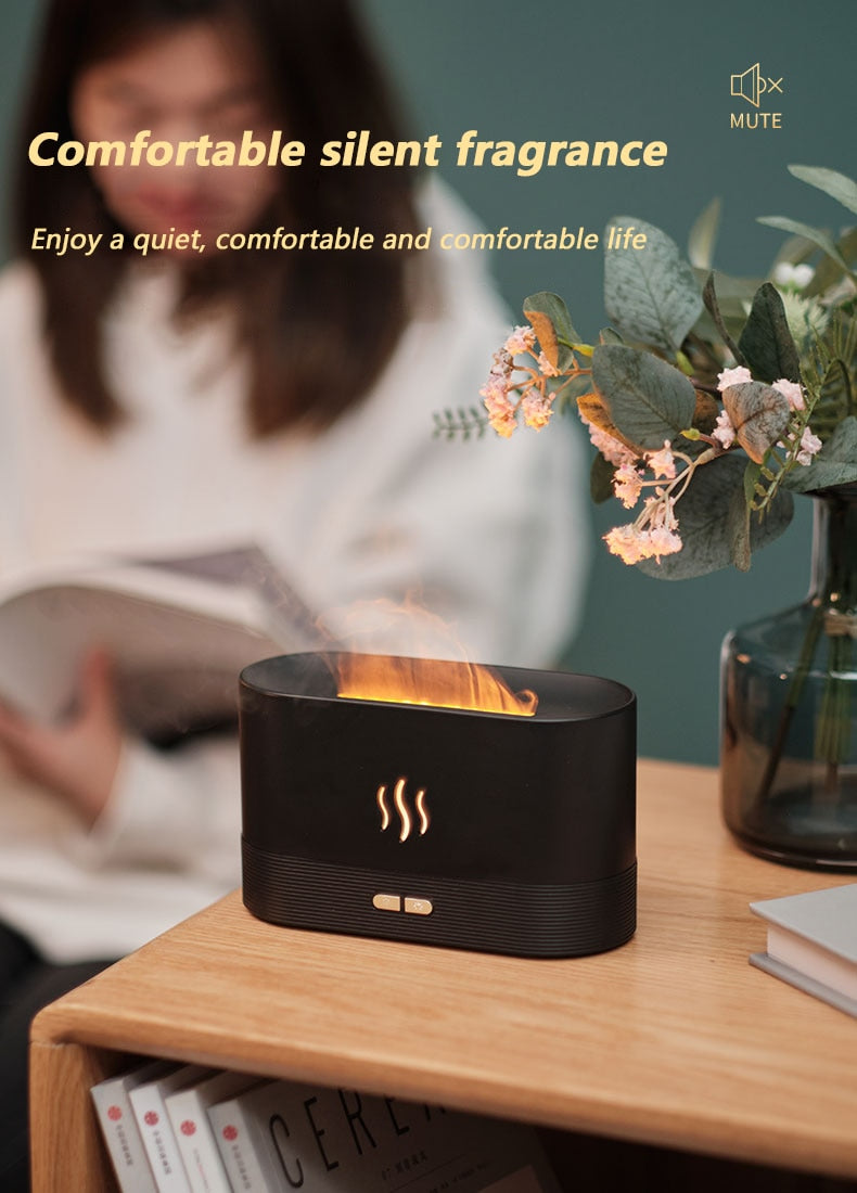 Ultrasonic Humidifier - Essential Oil Diffuser Simulation Flame - WaeW